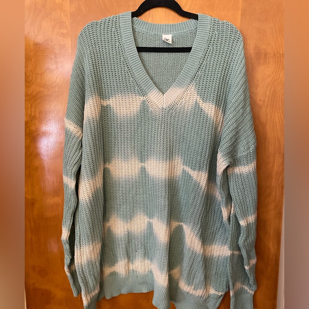 Multicolor Thread Cable Knit Sweater - image 1